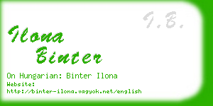 ilona binter business card